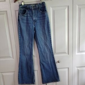 Levi's 70s Flare Jeans Premium Denim Size 25/32 Long Inseam Zip Fly